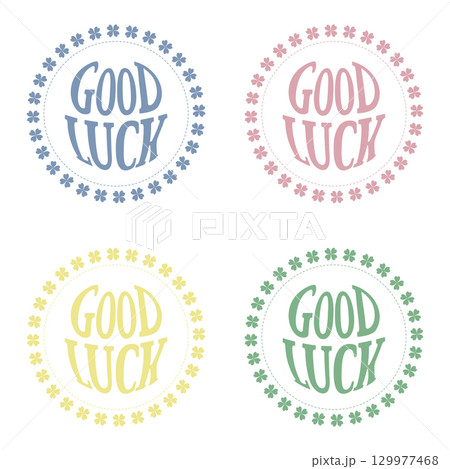 GOOD LUCKロゴ クローバーフレーム(くすみパステルカラー4点セット) GOOD LUCKロゴ クローバーフレーム(くすみパステルカラー4点セット) 129977468