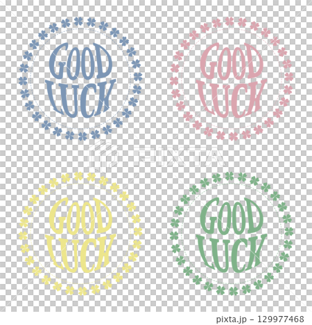 GOOD LUCKロゴ クローバーフレーム(くすみパステルカラー4点セット) GOOD LUCKロゴ クローバーフレーム(くすみパステルカラー4点セット) 129977468