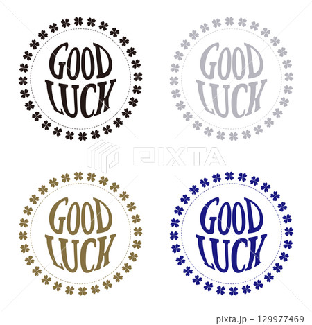 GOOD LUCKロゴ　クローバーフレーム（ベーシックカラー4点セット） 129977469