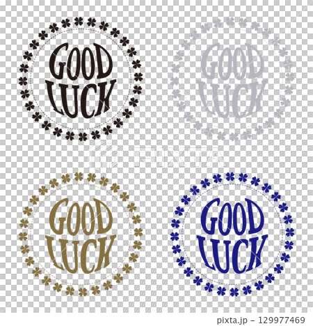 GOOD LUCKロゴ　クローバーフレーム（ベーシックカラー4点セット） 129977469