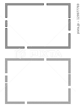 モノクロの途切れた四角いシンプルなフレームセット モノクロの途切れた四角いシンプルなフレームセット 129977769