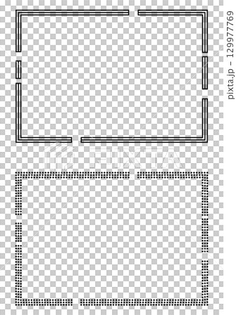 モノクロの途切れた四角いシンプルなフレームセット モノクロの途切れた四角いシンプルなフレームセット 129977769
