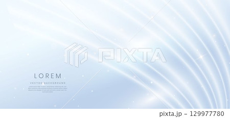 Abstract white curve ray on grey background. with lighting effect sparkle. 129977780