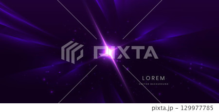 Abstract glowing neon purple light ray on dark purple background. 129977785