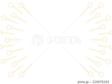 黄色の星のキラキラ集中線フレーム背景 黄色の星のキラキラ集中線フレーム背景 129978165