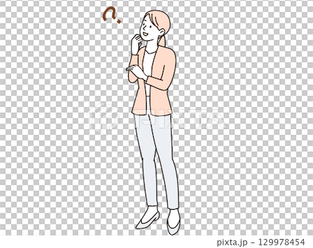 思考的女商人全身 129978454