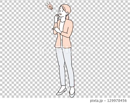 A businesswoman with an idea, whole body 129978456