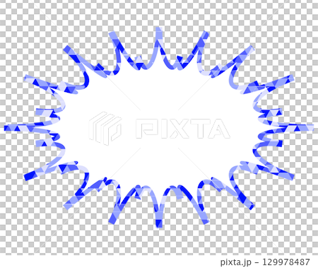 Stained glass style speech bubble, triangular pattern, elongated jagged shape 129978487