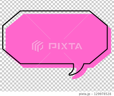 一個簡單的、錯位的長八邊形對話框 129978528