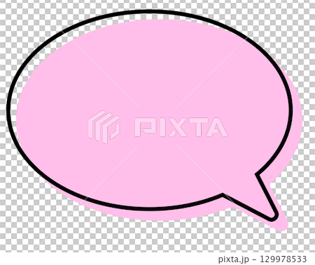 線條錯置的簡單對話泡泡 - 圓形 129978533