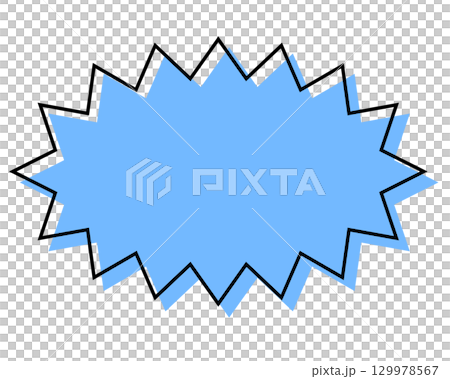 A simple speech bubble with misaligned lines, a long, rounded, jagged shape 129978567