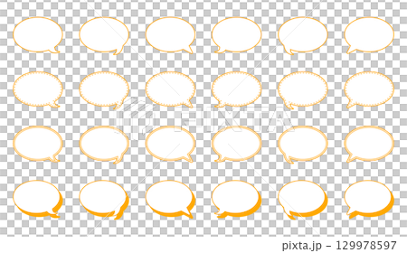 Simple round speech bubble set 129978597