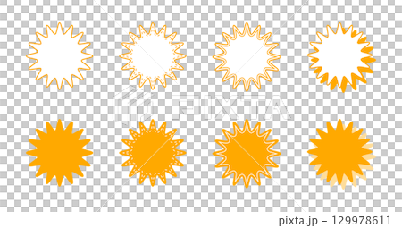 Simple rounded jagged shape speech bubble set 129978611