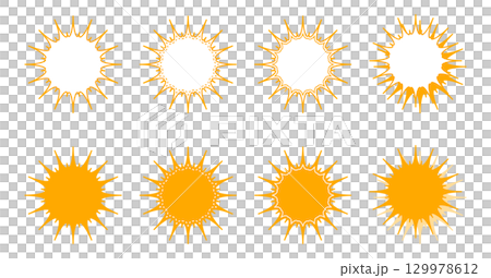 Simple jagged shape speech bubble set 129978612