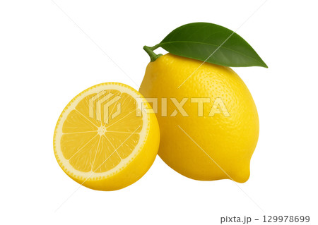 葉っぱのついたレモン 129978699