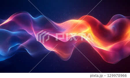 Abstract Fluid Waves with Soft Glowing Effects 129978966