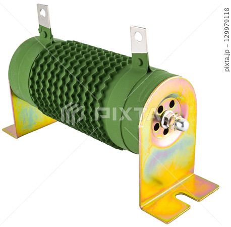 Resistor, charge controller, for wind turbine, on white background in insulation 129979118