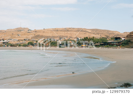 Mancora, Piura - Peru - April 2 2025 main avenue of the town  129979370
