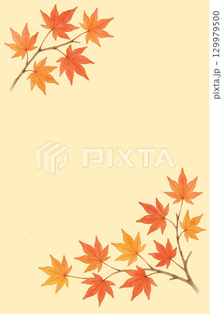 紅葉のフレームイラスト(秋・背景付き) 紅葉のフレームイラスト(秋・背景付き) 129979500