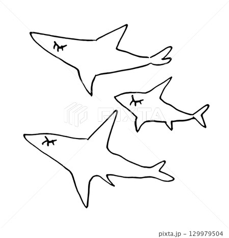 サメの親子 サメの親子 129979504