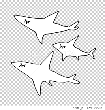 Parent and child sharks 129979504