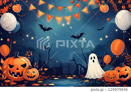 ハロウィン背景素材壁紙 129979936