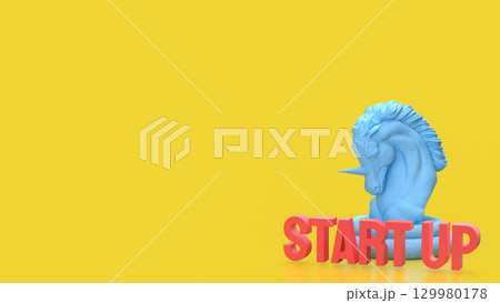 The Unicorn and Start up for Business concept 3d Rendering. The Unicorn and Start up for Business concept 3d Rendering. 129980178
