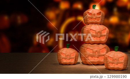 The Pumpkin Jack for Halloween orHoliday concept 3d Rendering. The Pumpkin Jack for Halloween orHoliday concept 3d Rendering. 129980190