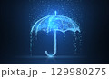 Vector umbrella rain protection. 129980275