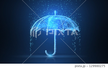 Vector umbrella rain protection. 129980275