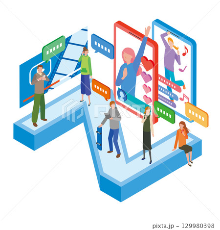 Z世代の男女 129980398