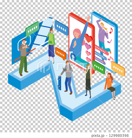 Z世代の男女 129980398