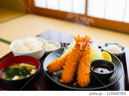 おいしいエビフライ料理 129980768