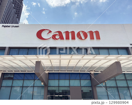 Canon building in Penang, Malaysia showcases modern architecture and branding on a clear day Canon building in Penang, Malaysia showcases modern architecture and branding on a clear day 129980904