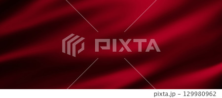 Luxury red fabric background with copy space 3D render 129980962