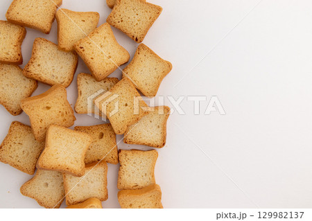 mini toast isolated on white mini toast isolated on white 129982137