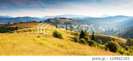sunny mountain landscape 129982165