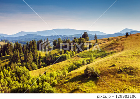 sunny mountain landscape 129982180