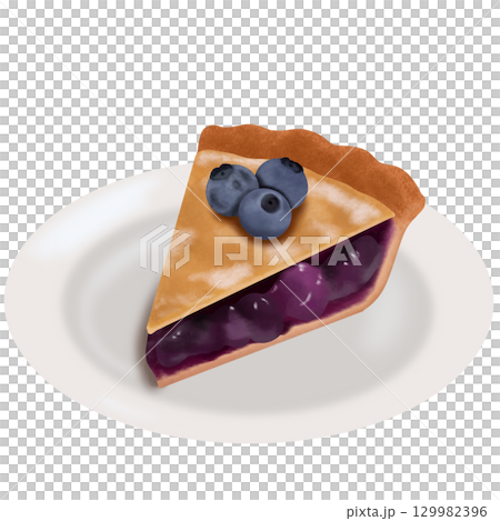 ブルーベリーがのったブルーベリーのパイ 129982396