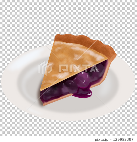 お皿にのったブルーベリーパイ 129982397