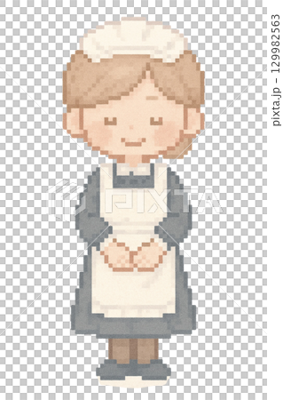 【仕事】メイドさんのイラスト 129982563