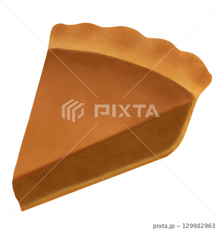 カットされたパンプキンパイ 129982963