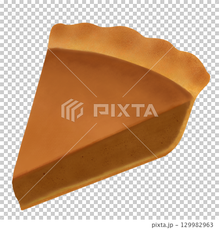 Cut pumpkin pie 129982963