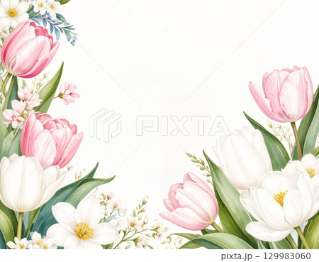 綺麗な花の絵葉書カード 129983060
