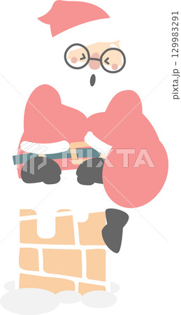 merry christmas and happy new year with cute santa claus character set, flat jpg illustration cartoon character costume design merry christmas and happy new year with cute santa claus character set, flat jpg illustration cartoon character costume design 129983291
