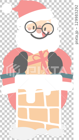 merry christmas and happy new year with cute santa claus character set, flat jpg illustration cartoon character costume design 129983292