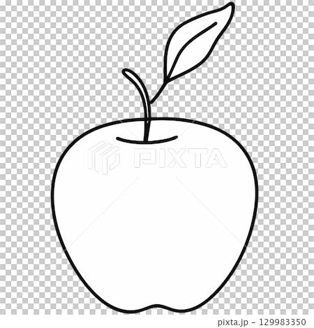 Educational Apple Coloring Page Vector Illustration on White Background Educational Apple Coloring Page Vector Illustration on White Background 129983350