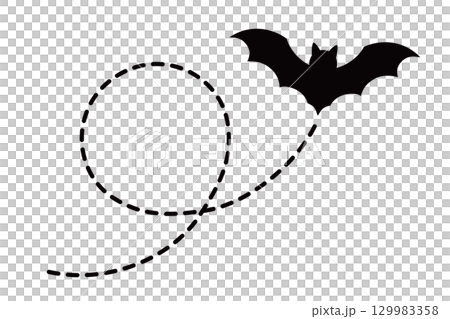 Halloween Material: Simple Bat Silhouette 129983358