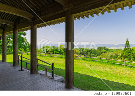 展望スポットから観える風景　鞠智城跡　長者山展望広場休憩所　(山鹿市菊鹿町) 129983601