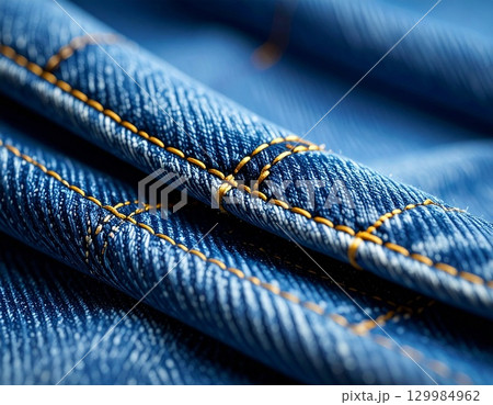 美しいデニム生地の背景素材 美しいデニム生地の背景素材 129984962